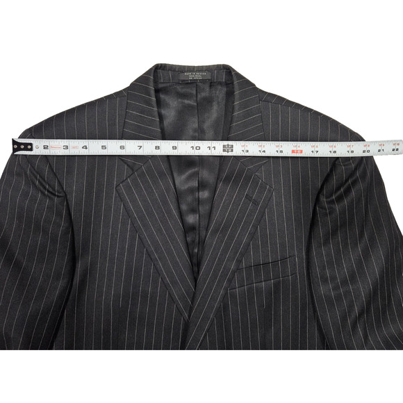 Donald Trump Suit 41 Blazer 34x35 Pants Black Gray Pinstripe 2 Button WOOL - Picture 2 of 11